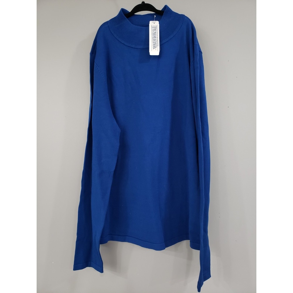 NEW NAVY BLUE MEDIUM SILK BLEND PENDLETON Mock Neck LONG SLEEVE MOCK TURTLENECK